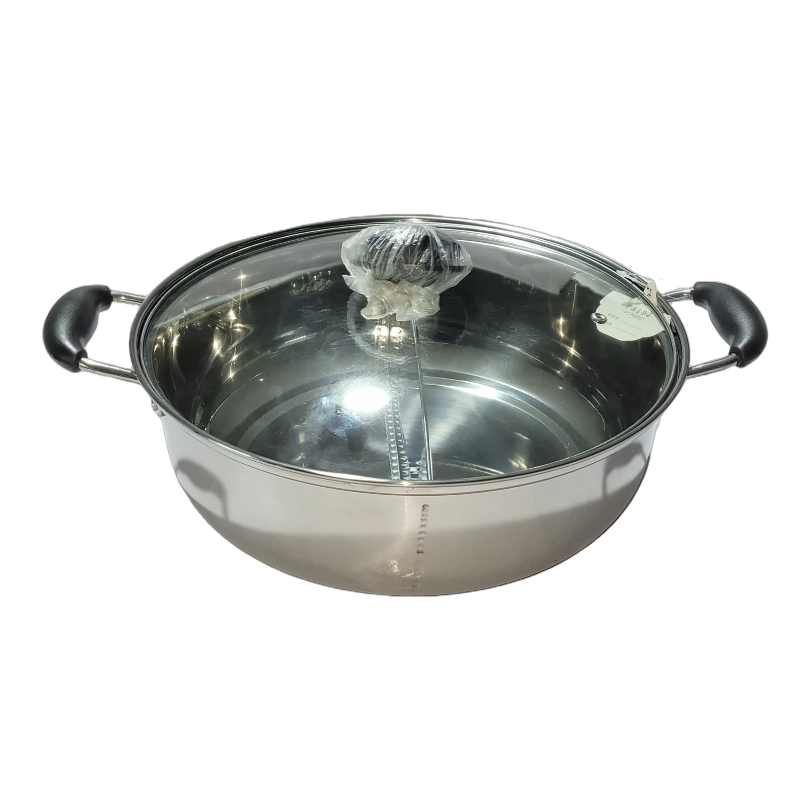 Deep Stainless Steel Casserole Pot with Glass Lid