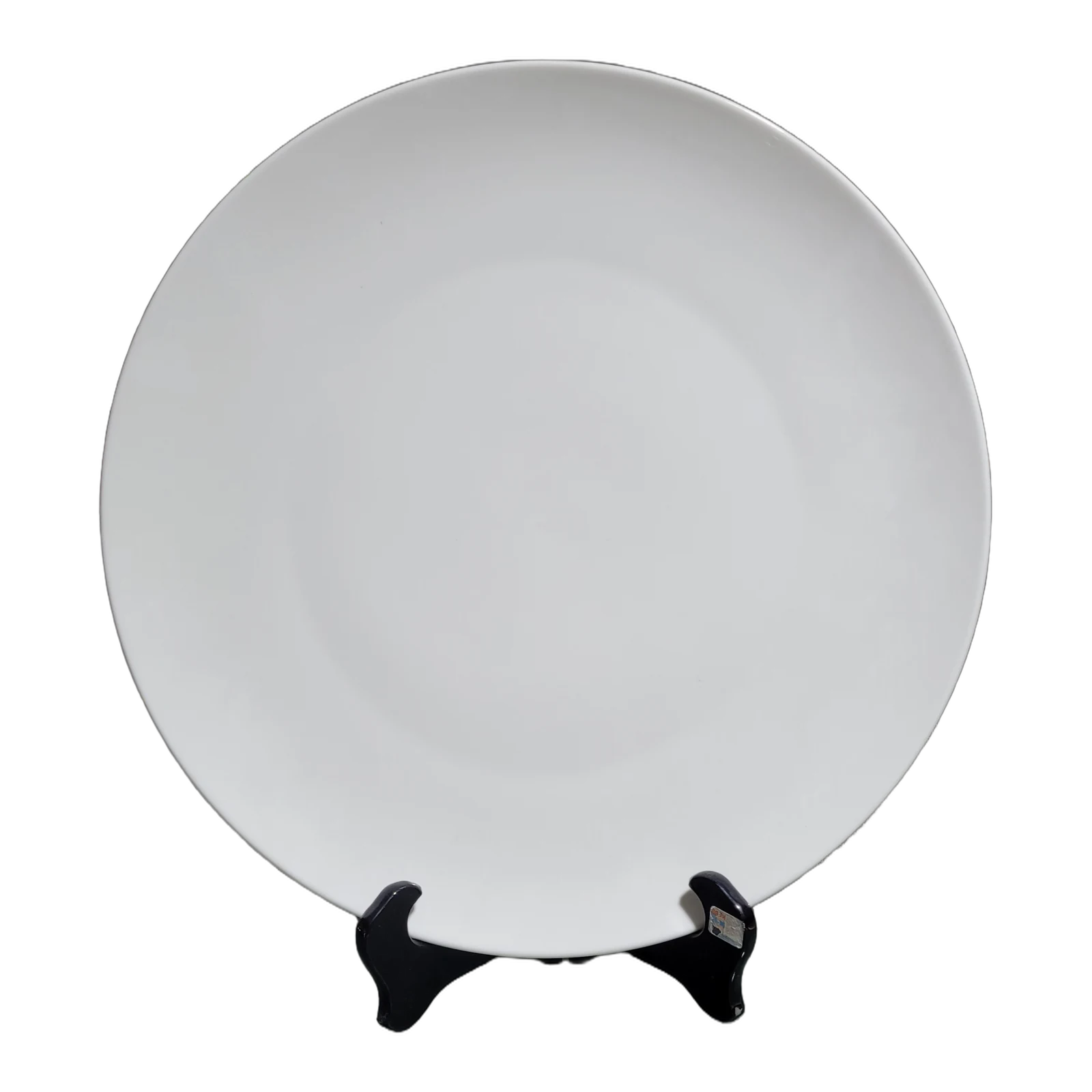 White Ceramic Rimmed Dinner Plate