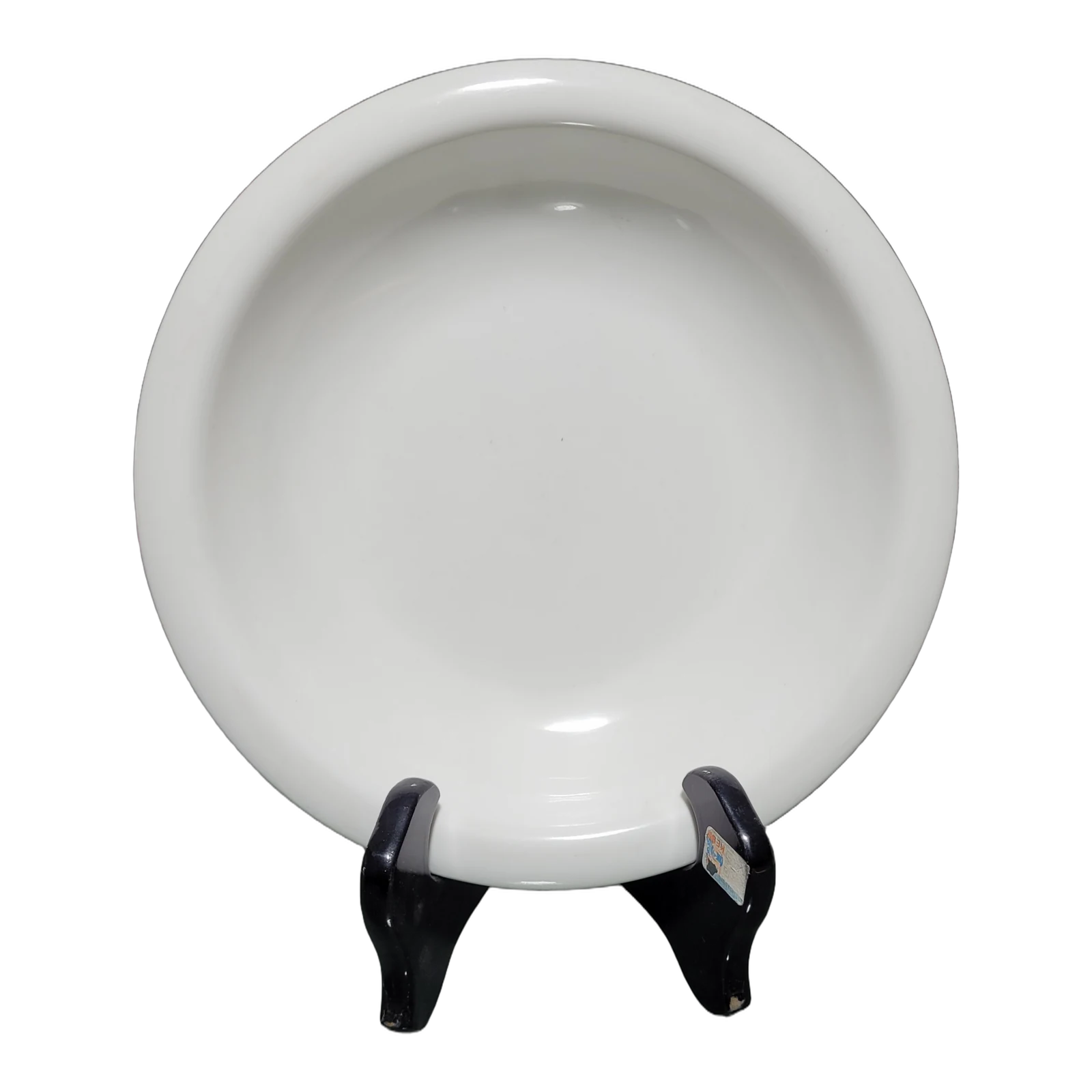 Deep-Rim White Ceramic Soup Plate